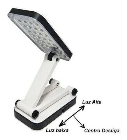 Abajur Luminária De Mesa Dobrável 24 Led Recarregável