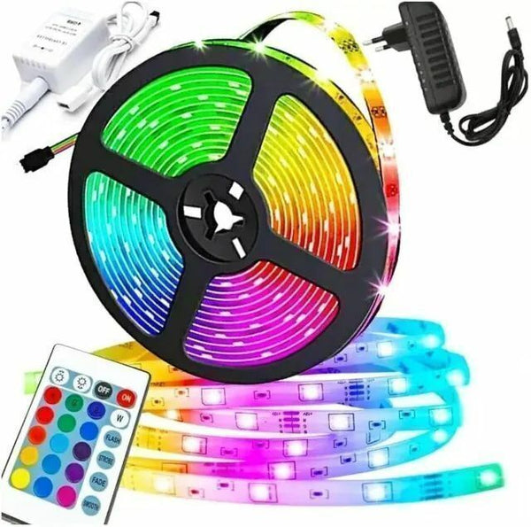 Fita Led 5mt Rgb 5050 Colorida Prova D' Agua com Controle e Fonte