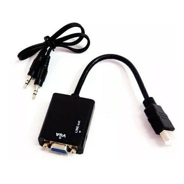 Conversor Adaptador De Video Hdmi Para Vga Com Audio P2