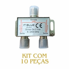 Kit 10 Divisor De Antena 2 Saidas Universal A Cabo Uhf Vhf Digital