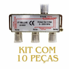 Kit 10 Divisor De Antena 3 Saidas Universal A Cabo Uhf Vhf Digital