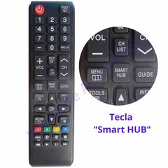 Kit 10 Controle Compatíveis Com Tv Samsung Botão Smart Hub