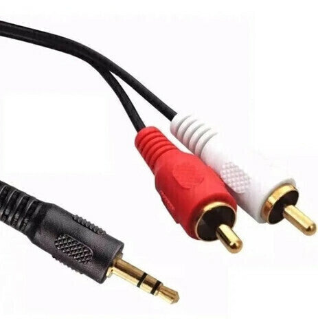 Cabo Audio Auxiliar P2 X 2 Rca Macho Som Estéreo 1,5m