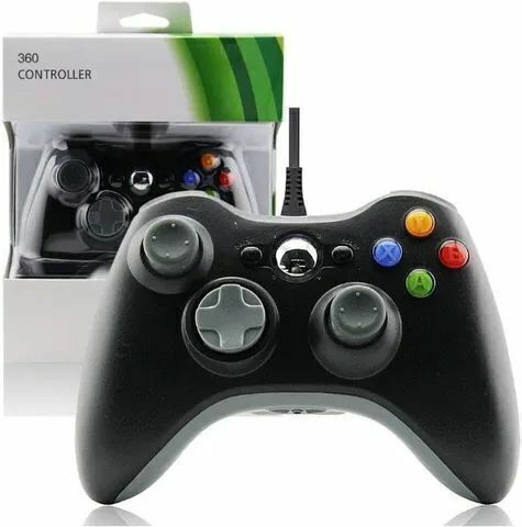 Controle Xbox 360 Com Fio Slim Joystick Pc Emulador Notebook