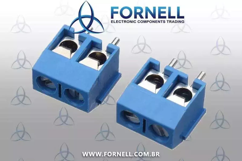 Conector Borne KRE 2 Vias P: 5mm Azul 10mm