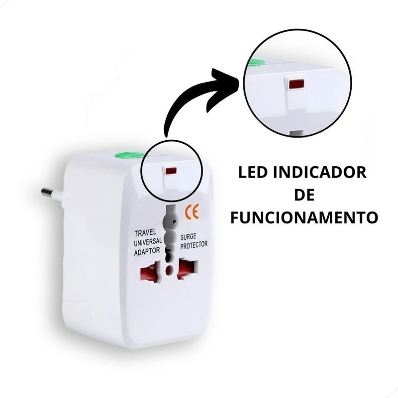 Adaptador Tomada Universal Europeu Usa Europa Asia