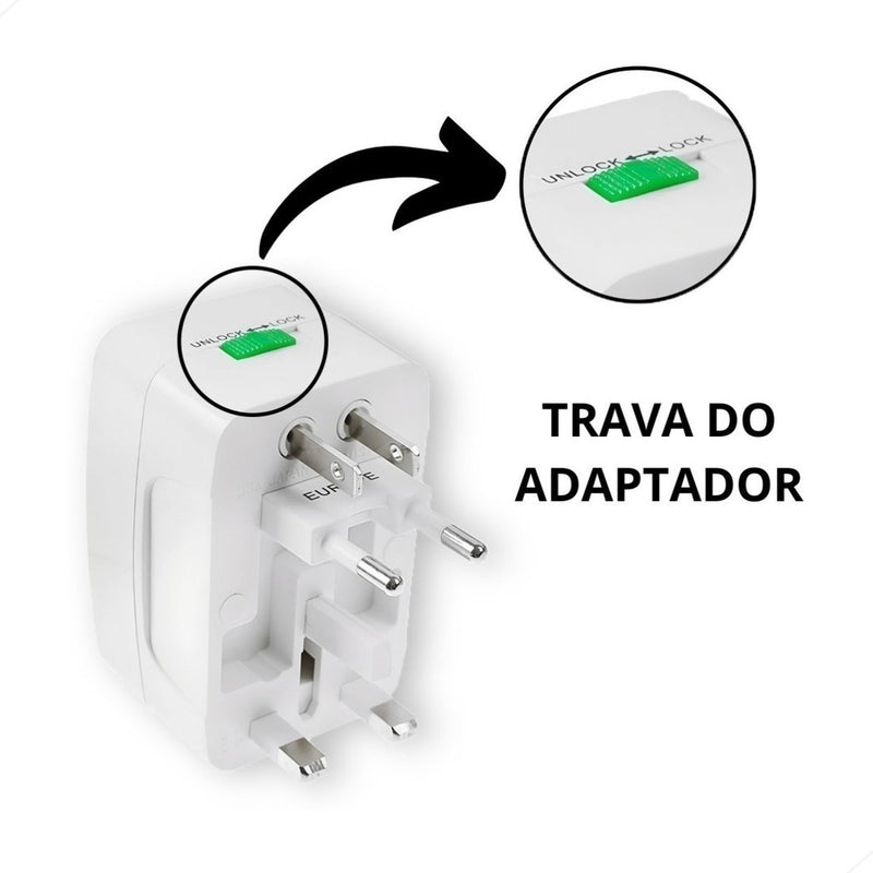 Adaptador Tomada Universal Europeu Usa Europa Asia