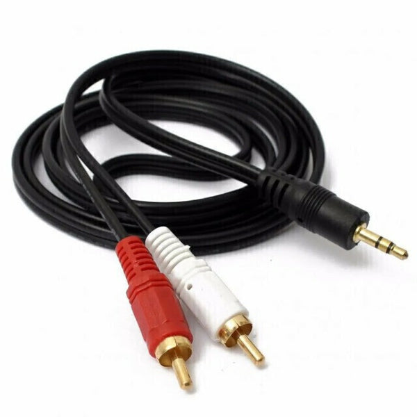 Cabo Audio Auxiliar P2 X 2 Rca Macho Som Estéreo 1,5m